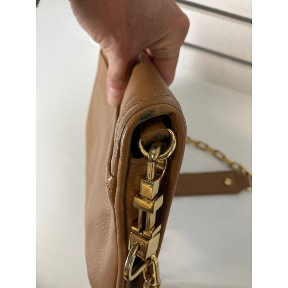 TORY BURCH SMALL LIGHT BROWN PEBBLED LEATHER CROSSBODY BAG - Picture 6 of 16